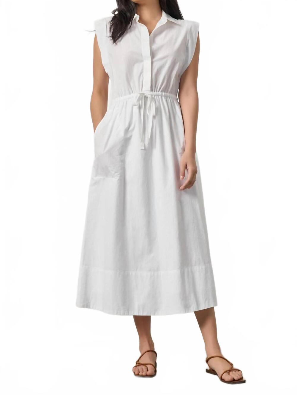 NEW LILLA P gusset sleeve maxi dress in white